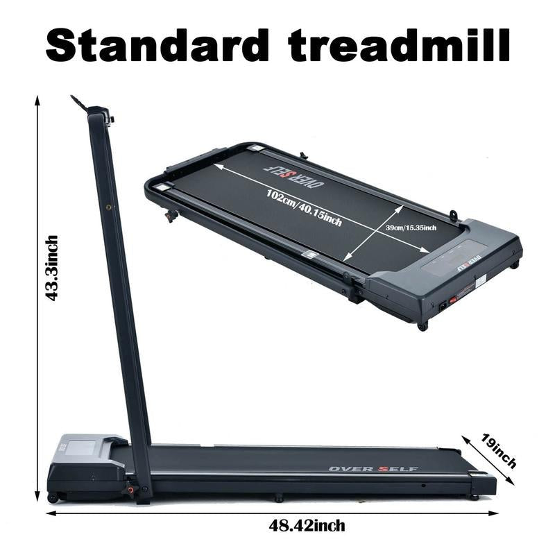 2 - In - 1 Portable Treadmill with Handle for Home & Office Use - Fitness Freak