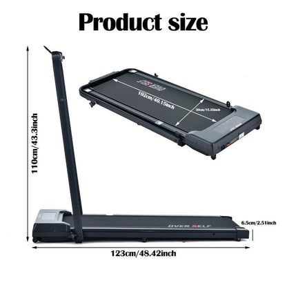 2 - In - 1 Portable Treadmill with Handle for Home & Office Use - Fitness Freak