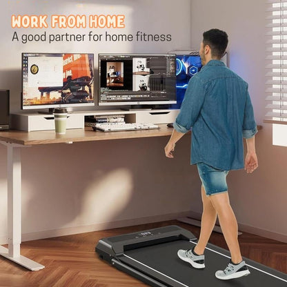 2 - In - 1 Portable Treadmill with Handle for Home & Office Use - Fitness Freak