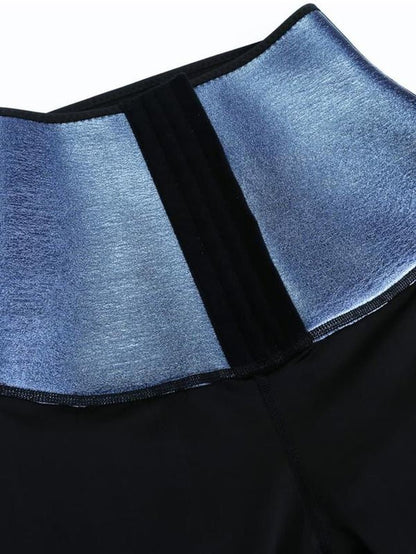 Blue Neoprene Sauna Tummy Control Leggings - Fitness Freak