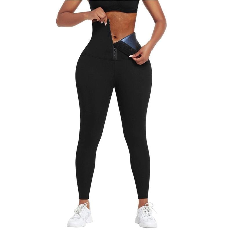 Blue Neoprene Sauna Tummy Control Leggings - Fitness Freak