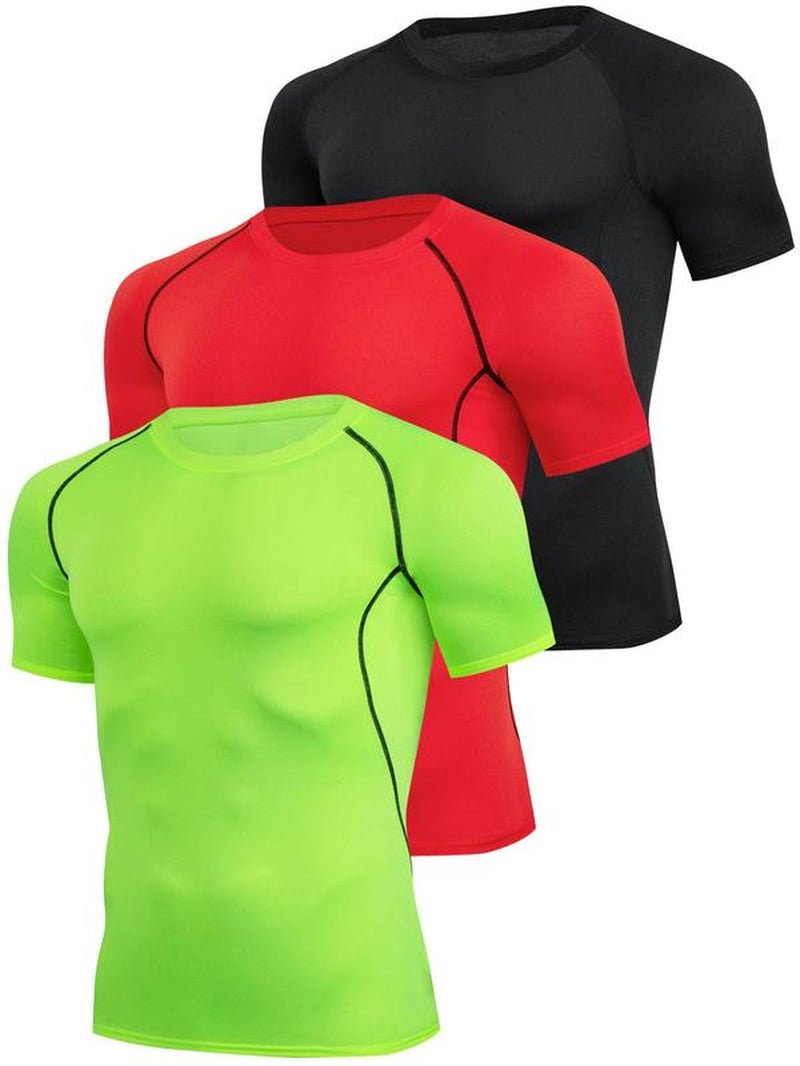 Compression Contrast Binding T-shirt - Fitness Freak