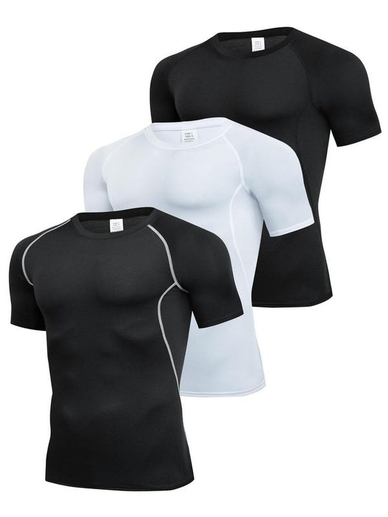 Compression Contrast Binding T-shirt - Fitness Freak