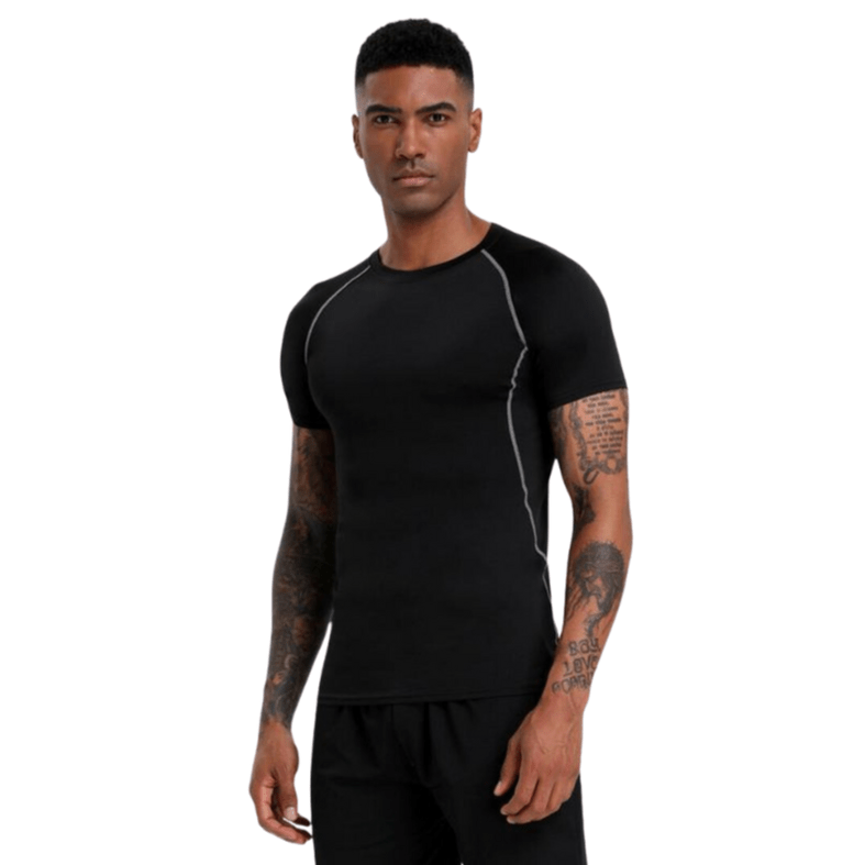 Compression Contrast Binding T-shirt - Fitness Freak