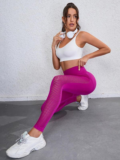 High Waist Hollow Out Fitness Leggings - Fitness Freak