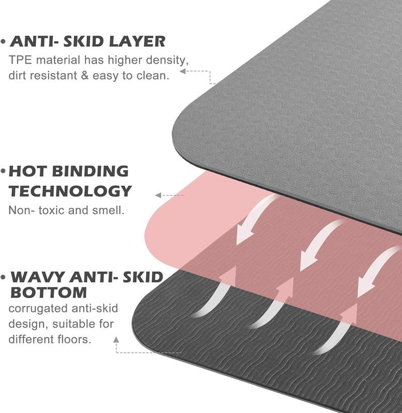 Non Slip Thick Fitness Mats with Storage Bag - Fitness Freak