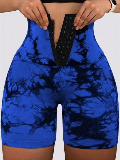 Tie - Dyed Wide - Waist Slim Fit Fitness Shorts - Fitness Freak