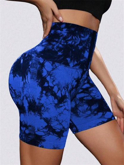 Tie - Dyed Wide - Waist Slim Fit Fitness Shorts - Fitness Freak